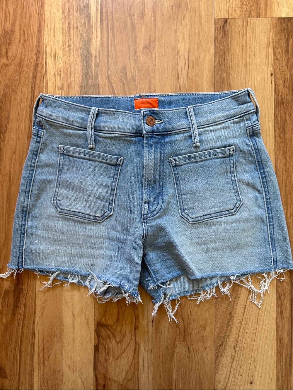 MOTHER Patchie Denim Cutoff Shorts 🧡 California Soul - Picture 2 of 5